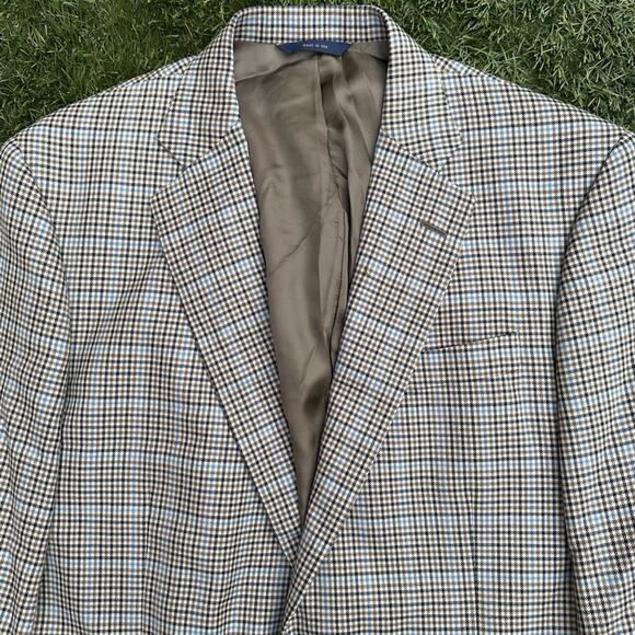 Brooks Brothers 1818 Madison Cut Sport Coat Blazer Houndstooth Plaid 2 Button 42 - Picture 2 of 11